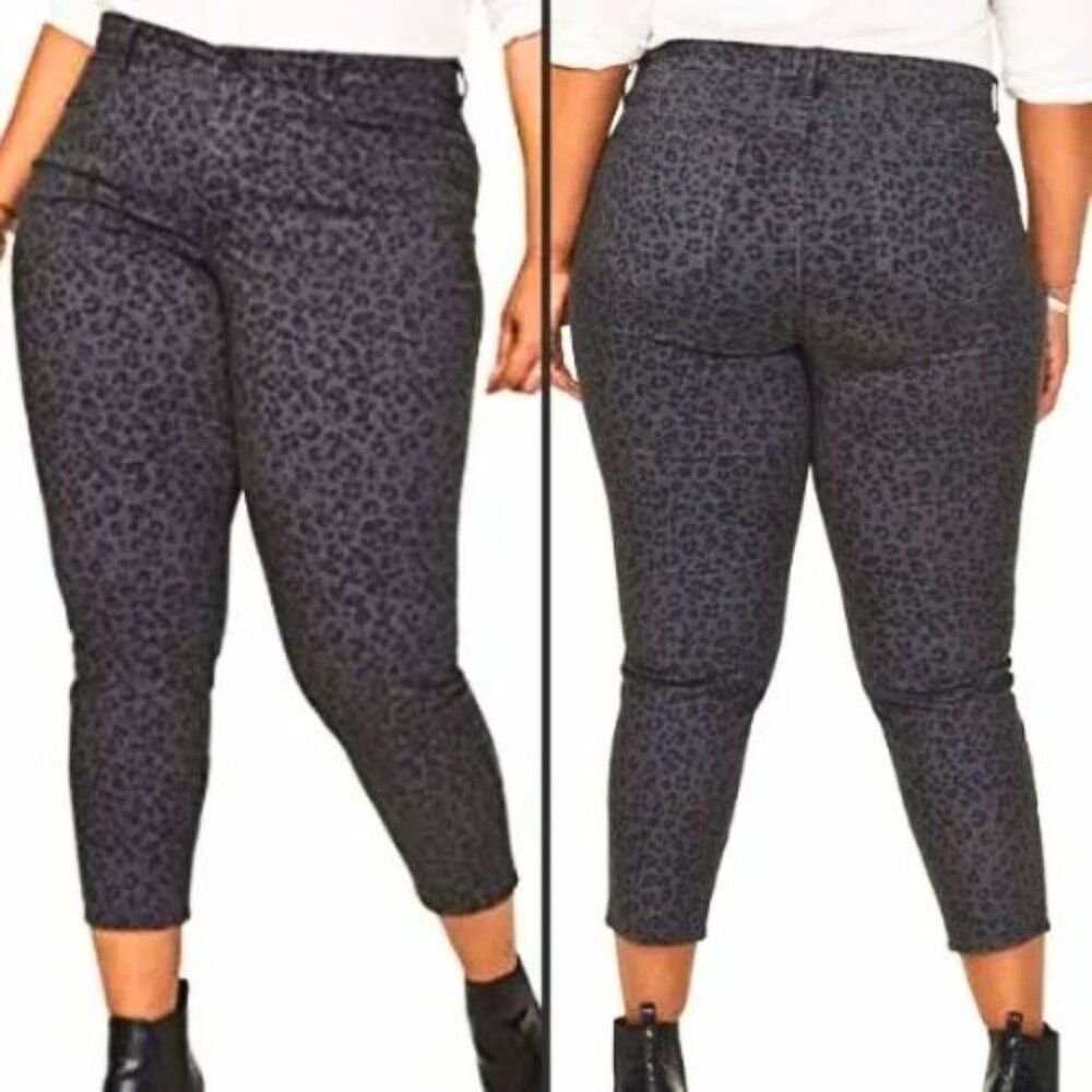 NWT NYDJ Ami Leopard Print Cropped Skinny Jeans | 14W